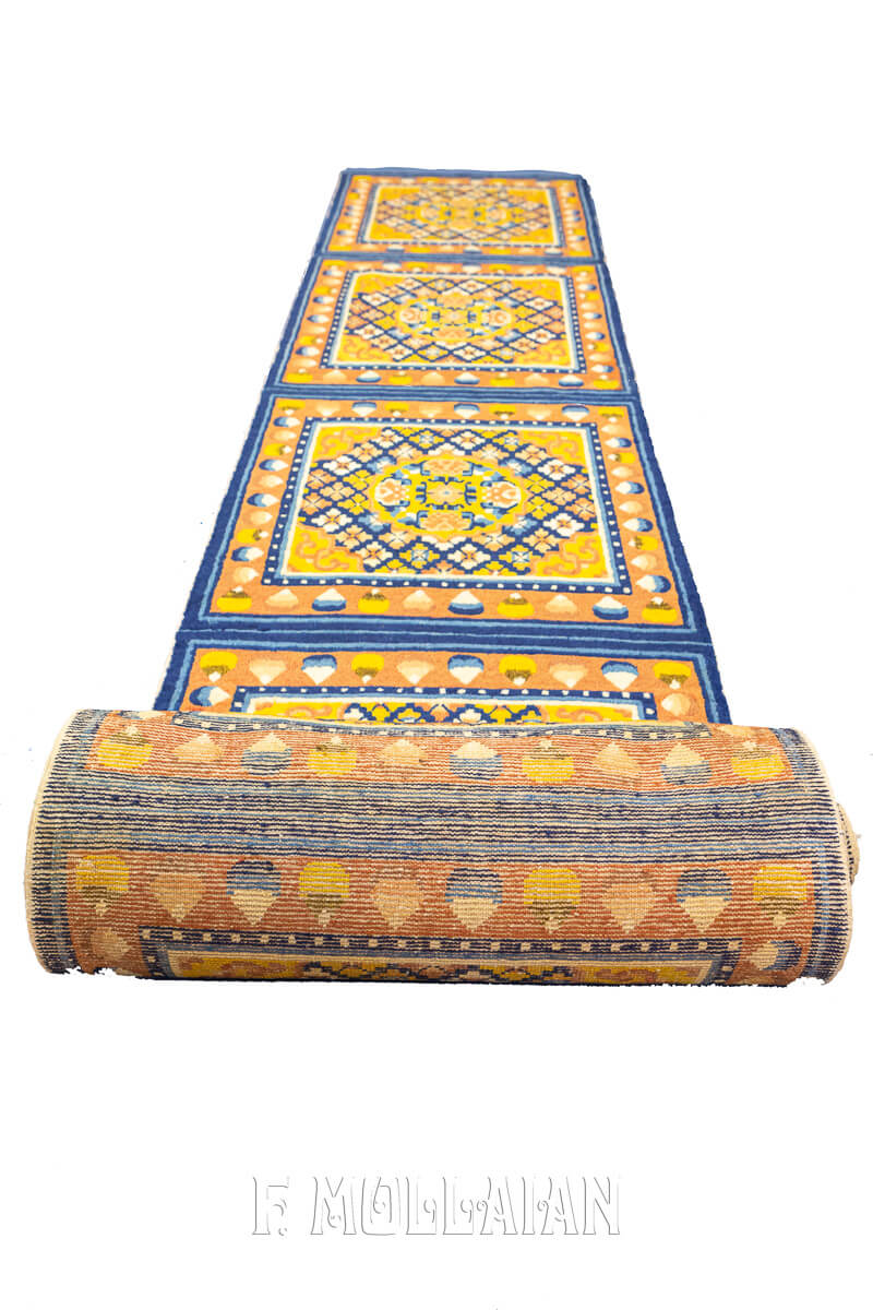 Antique Tibet Rug Gold/Blue Color n°:207979